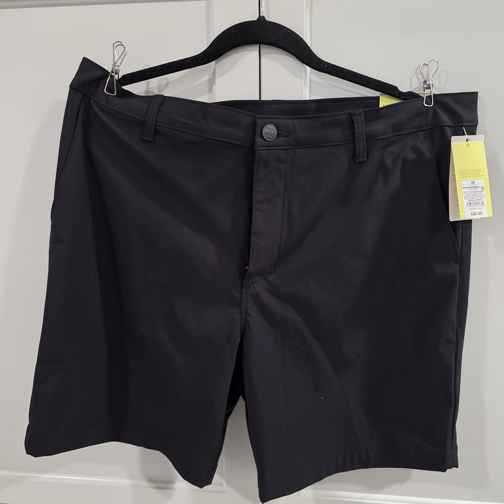 Men's All In Motion 360 Lifestyle Golf Shorts 8" Inseam Size 38 Black Unlined